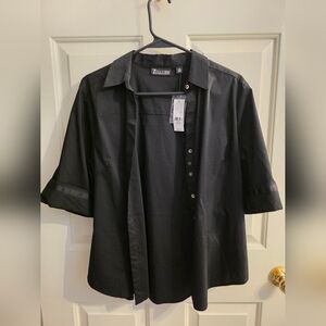New York & Company Black Button Down Shirt